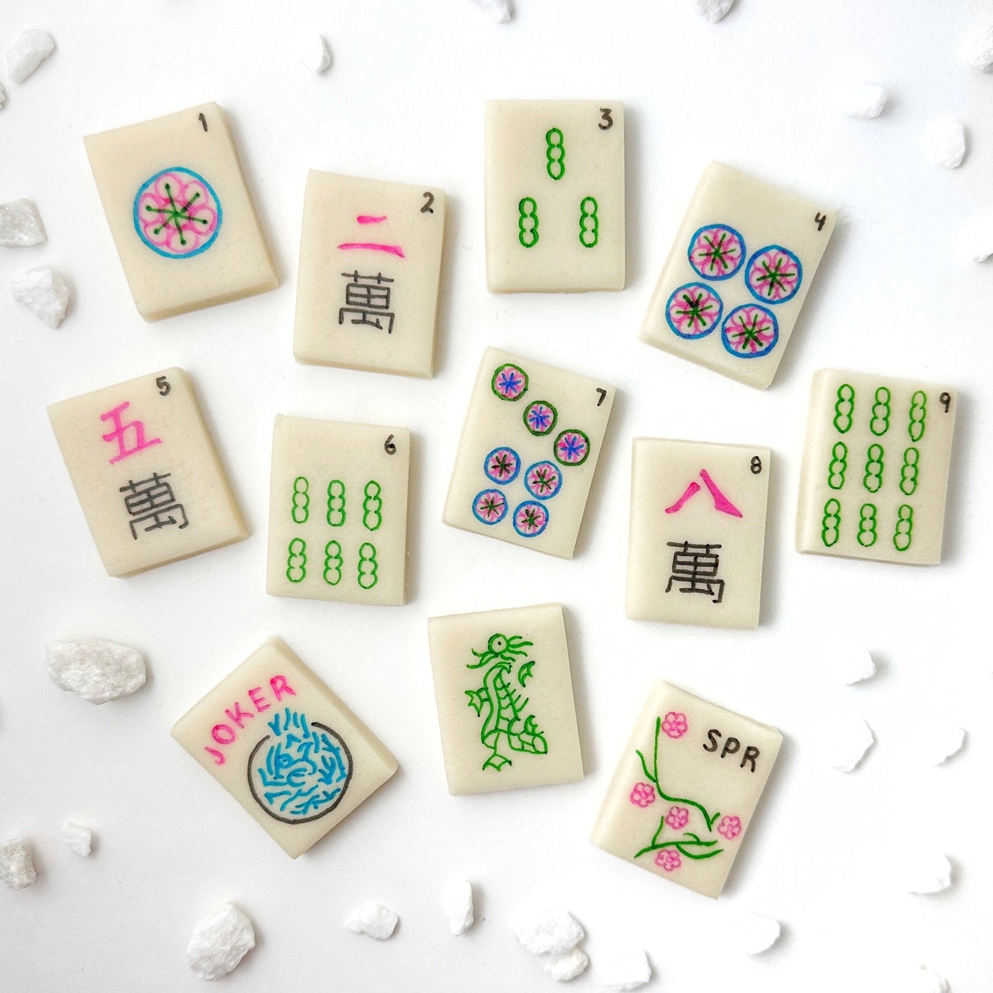Spring Mahjong Tiles – Marzipan Game Treats