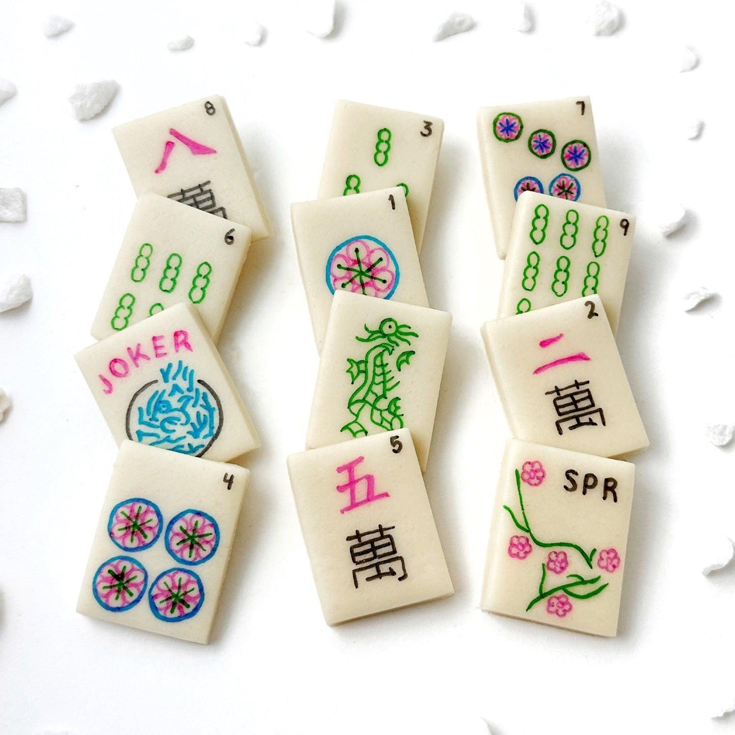 Spring Mahjong Tiles – Marzipan Game Treats
