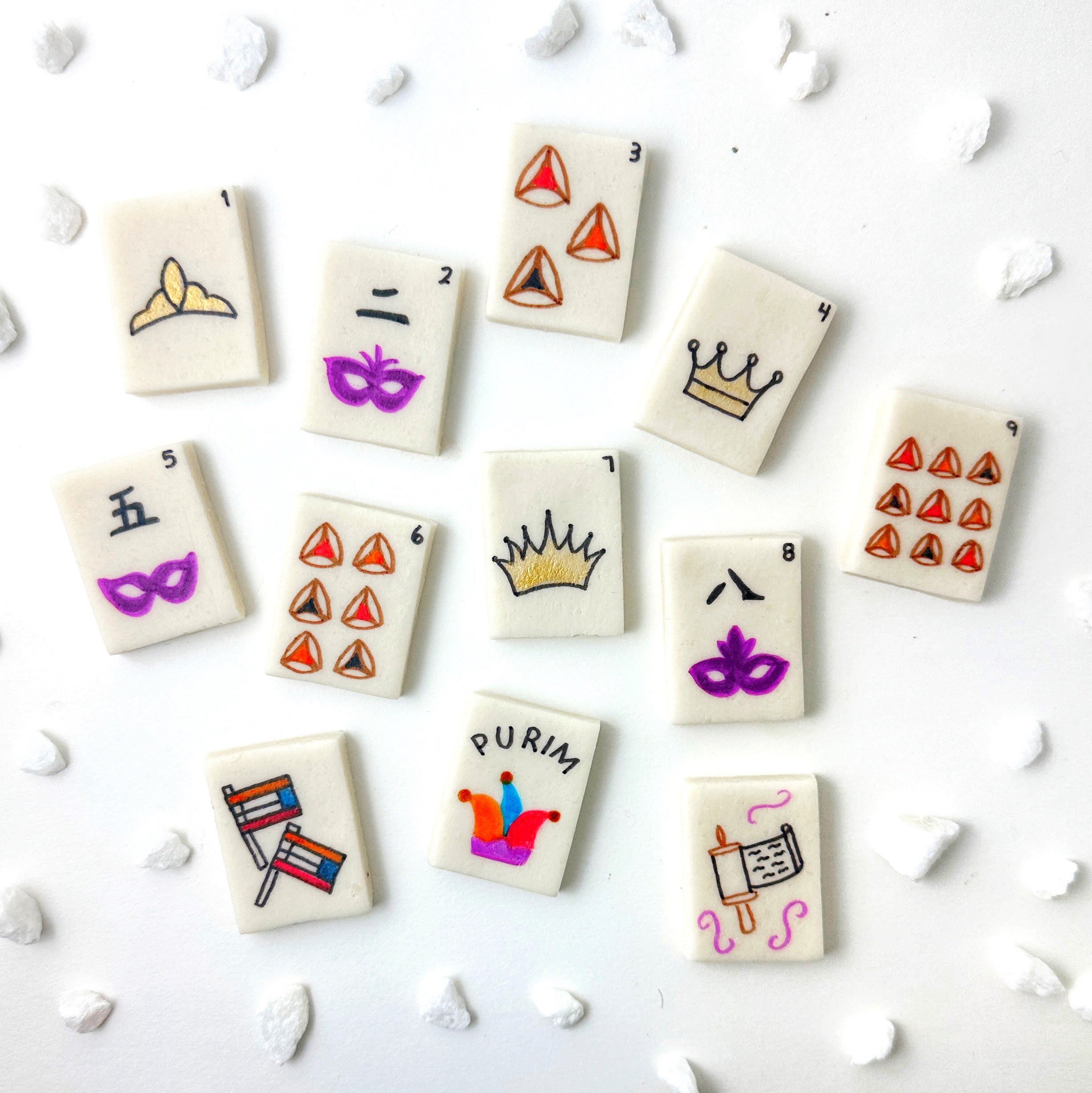 Purim Mahjong Tiles