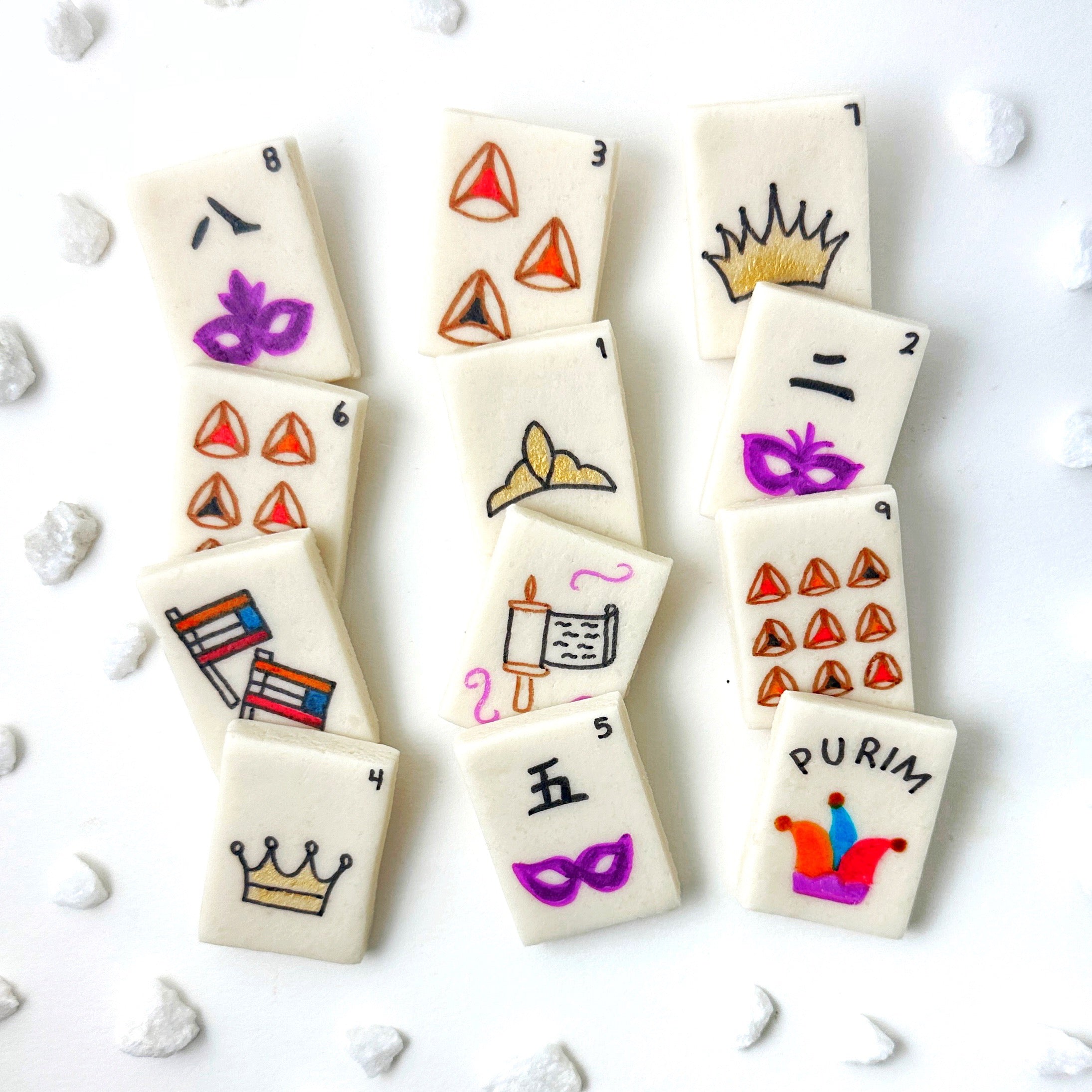Purim Mahjong Tiles