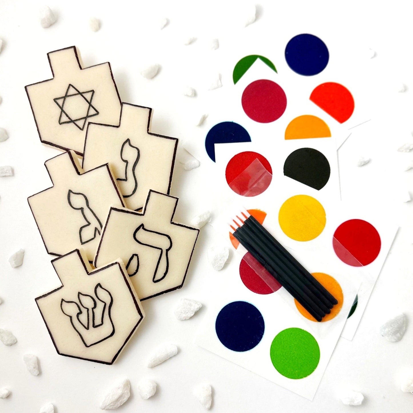 Paint-Your-Own Marzipan Hanukkah Dreidels
