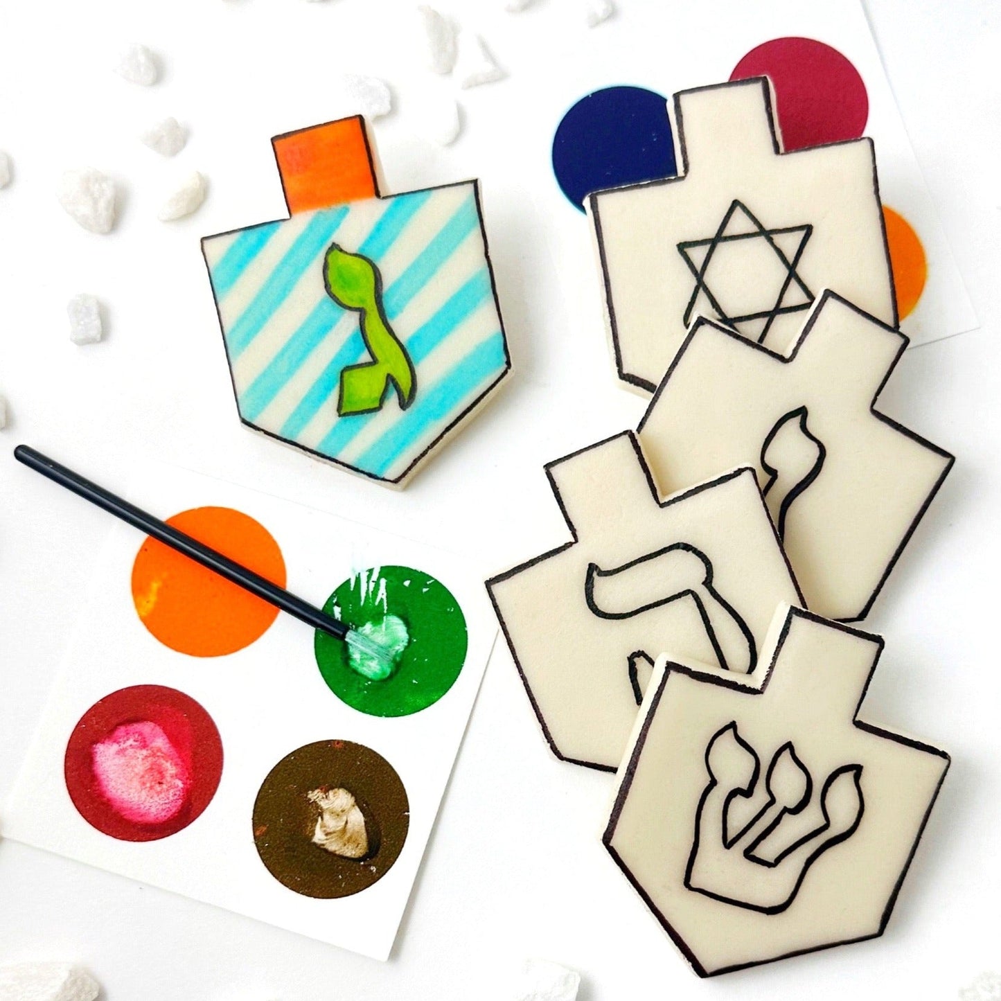 Paint-Your-Own Marzipan Hanukkah Dreidels