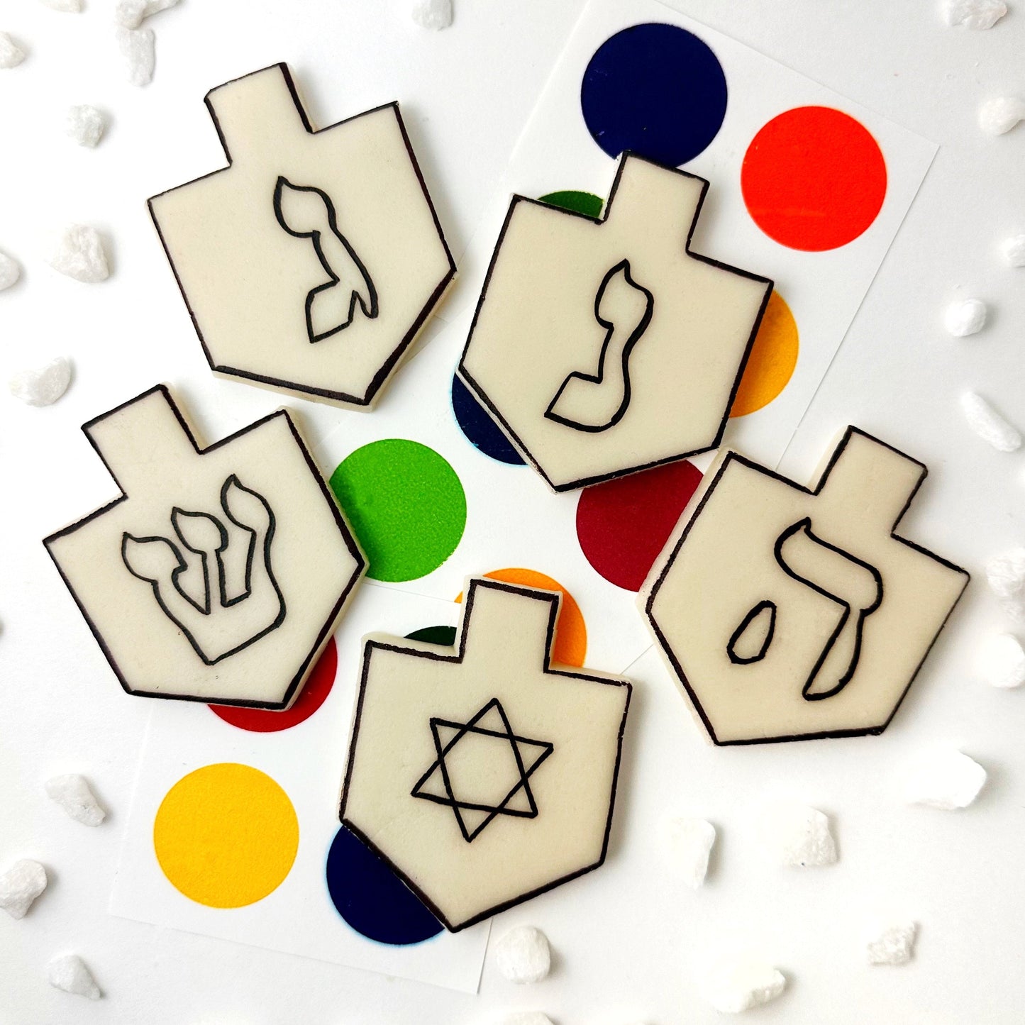 Paint-Your-Own Marzipan Hanukkah Dreidels