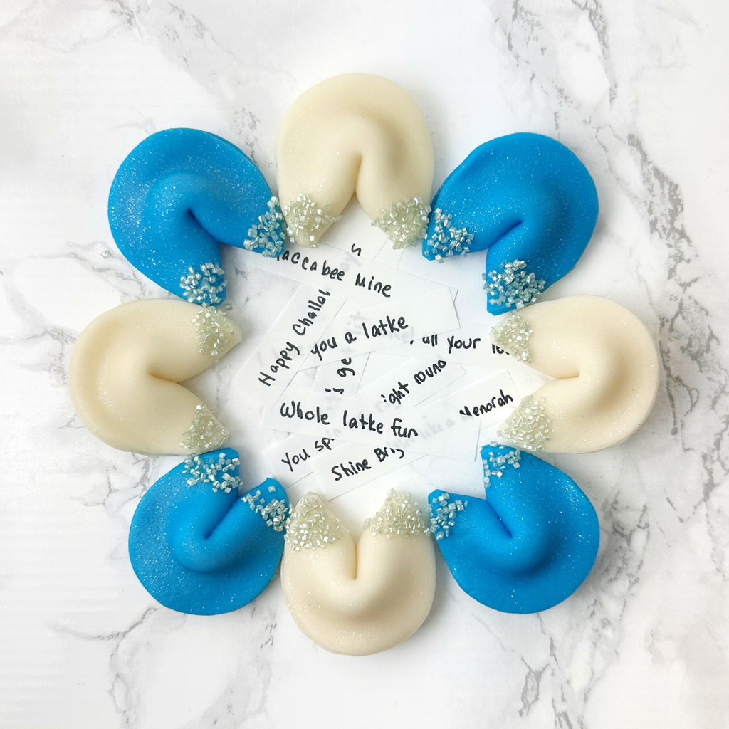 Marzipan Sparkly Hanukkah Fortune Cookies