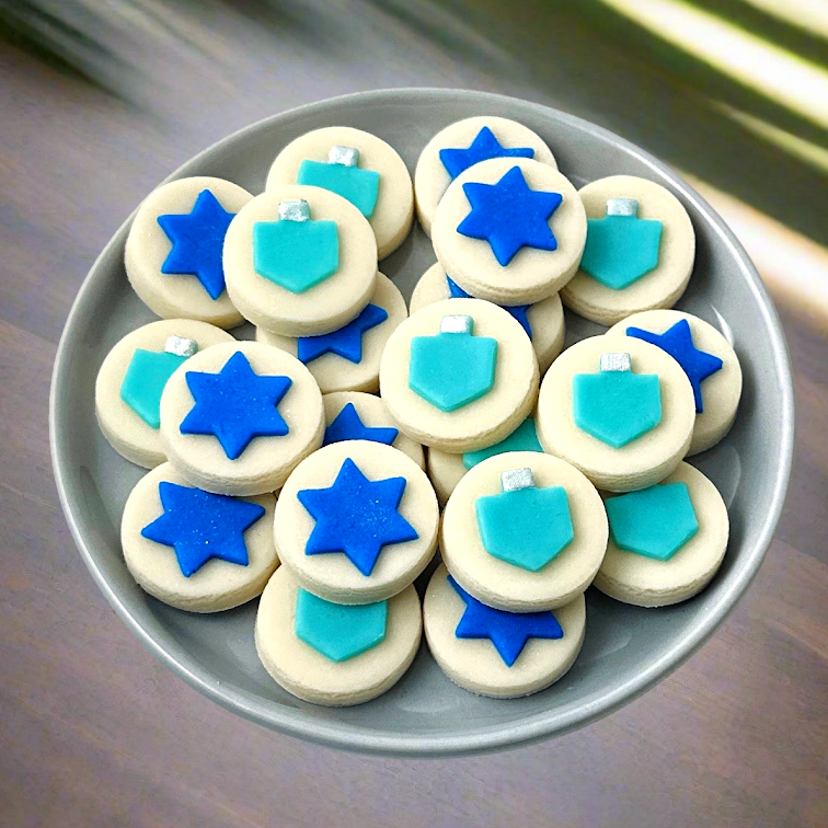 Marzipan Hanukkah Dreidel & Star Candy Bites