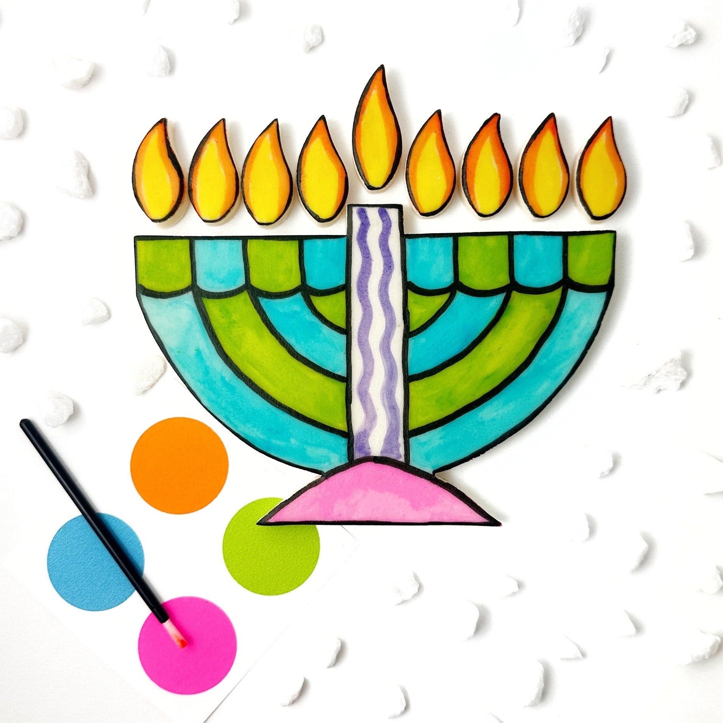 Paint-Your-Own Marzipan Hanukkah Menorah