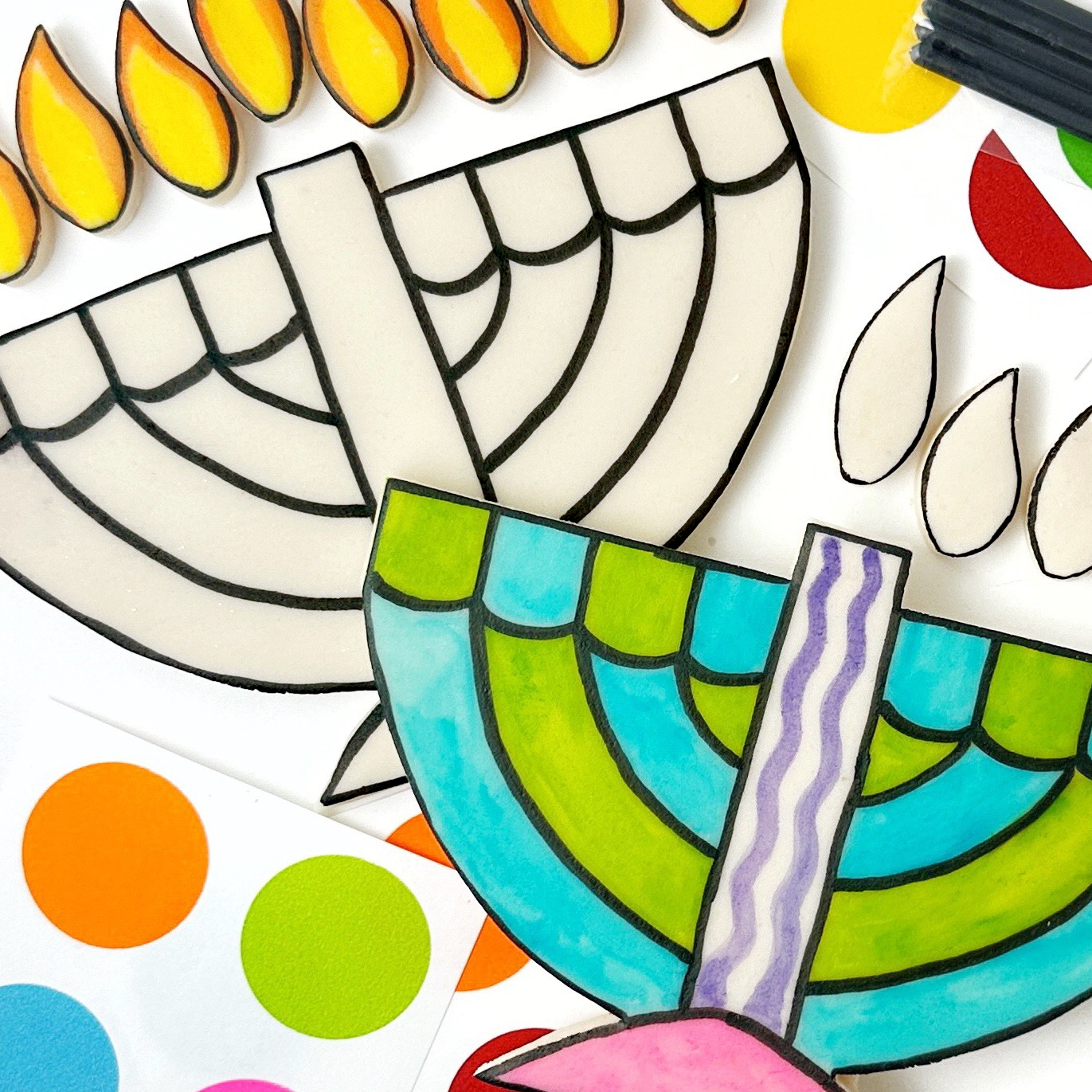 Paint-Your-Own Marzipan Hanukkah Menorah
