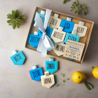 Personalized Marzipan Hanukkah Dreidels