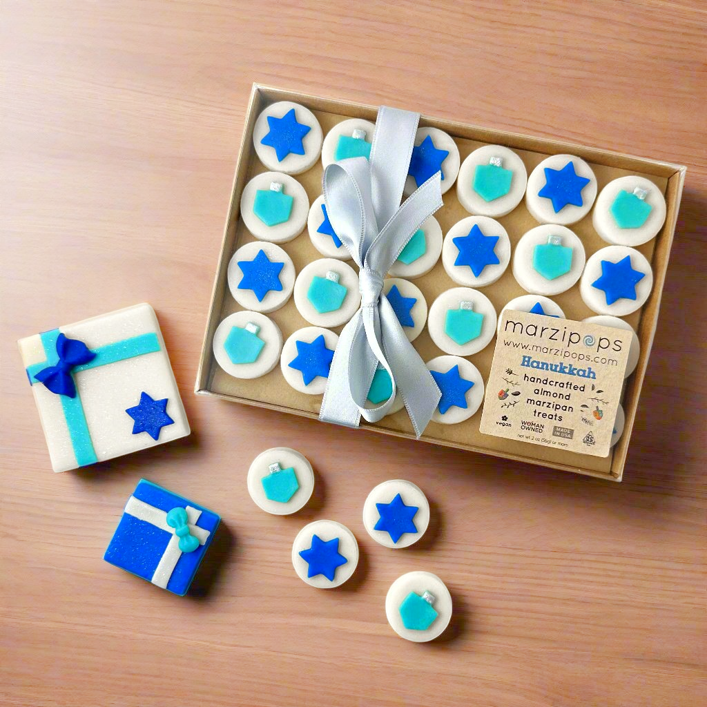 Marzipan Hanukkah Dreidel & Star Candy Bites