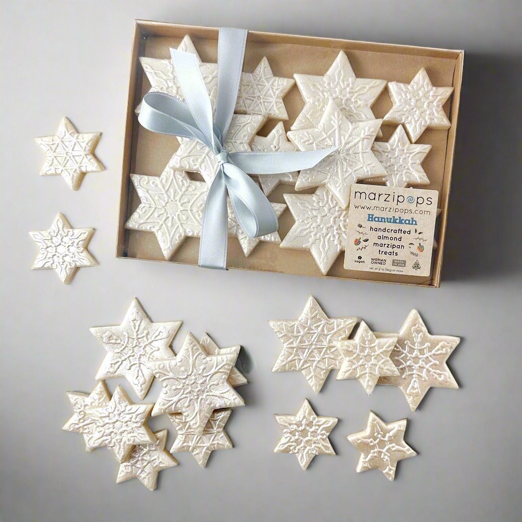 Marzipan Hanukkah Star of David Snowflakes