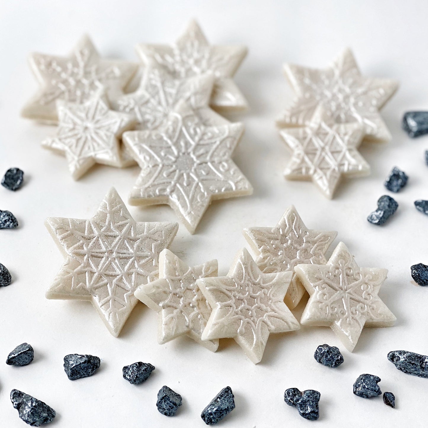 Marzipan Hanukkah Star of David Snowflakes