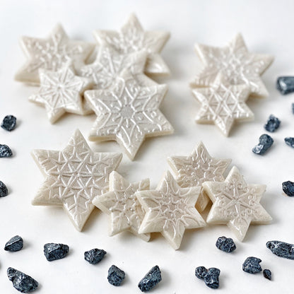 Marzipan Hanukkah Star of David Snowflakes