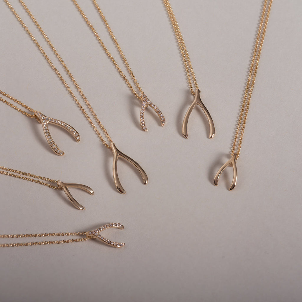Kids 14k Gold Mini Wishbone Necklace