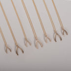 Kids 14k Gold Mini Wishbone Necklace