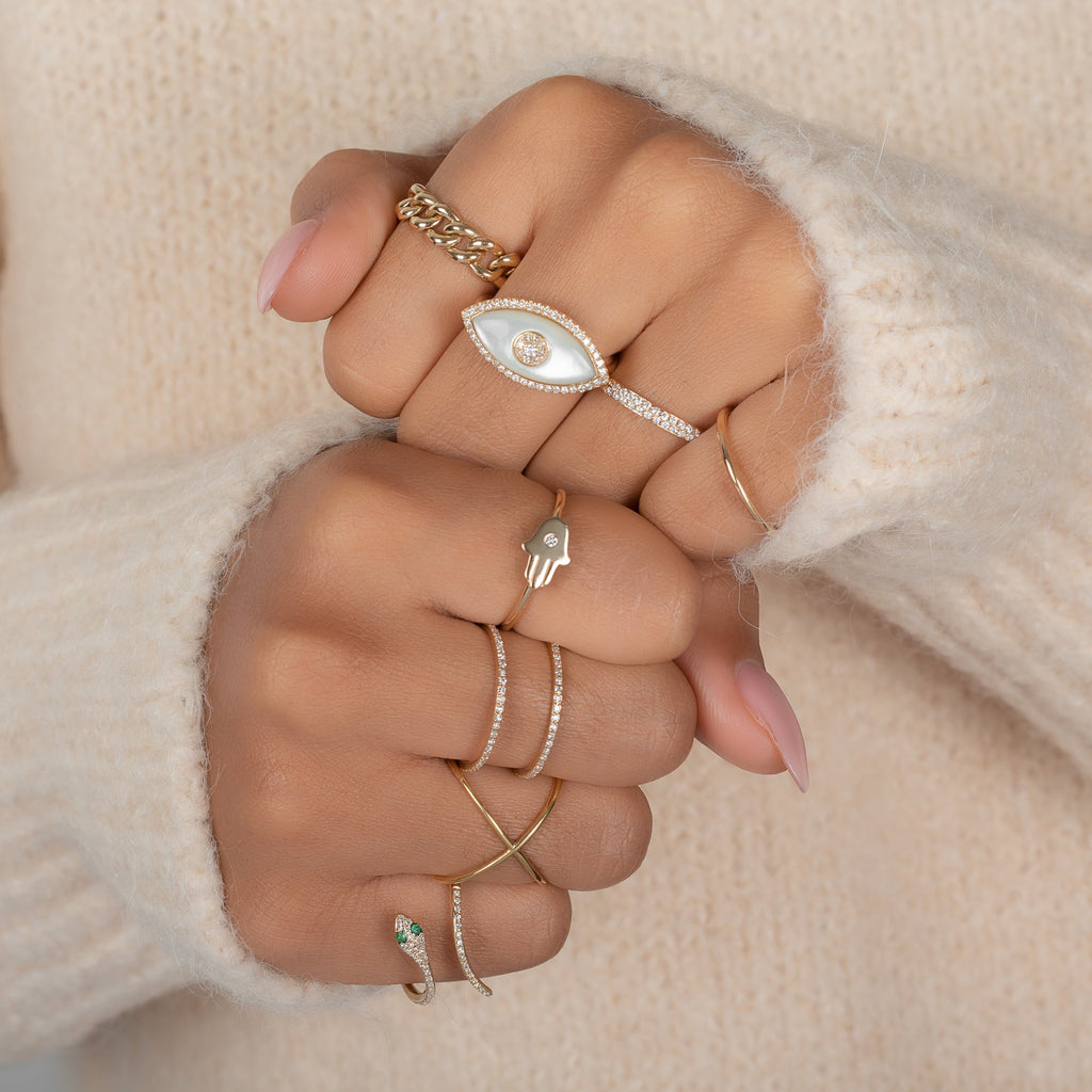 Pavé Diamond Snake Ring
