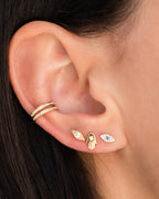 14k Gold Diamond Hamsa Stud Earrings