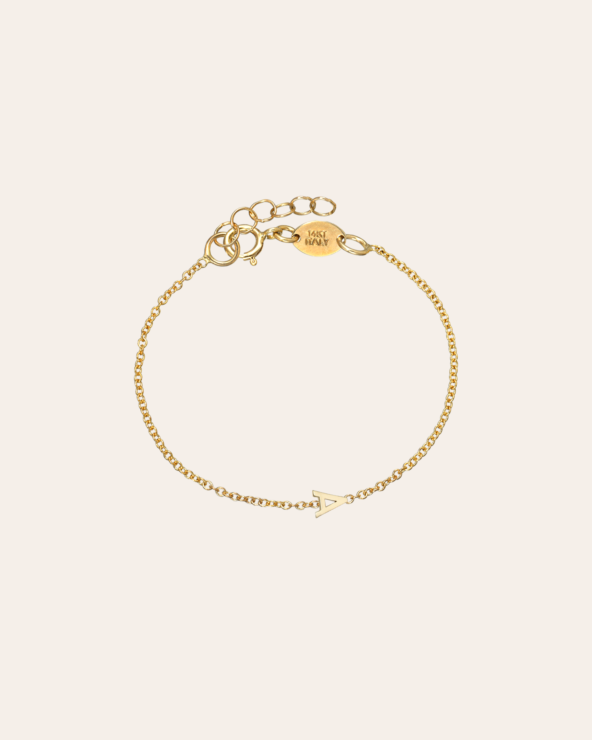 Kids 14K Gold Mini Initial Bracelet