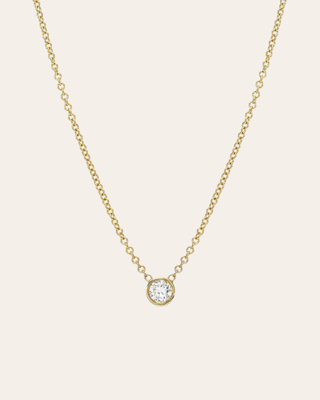 Large Bezel Diamond Necklace