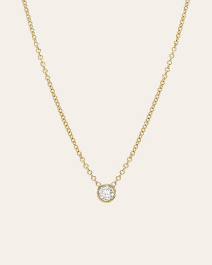 Large Bezel Diamond Necklace