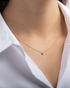 Large Bezel Diamond Necklace