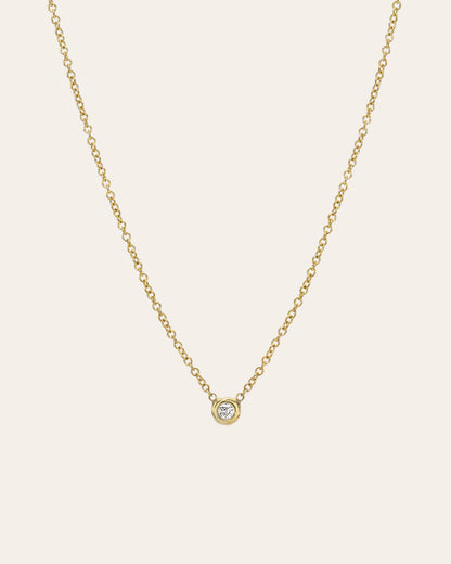 Kids Mini Bezel Diamond Necklace