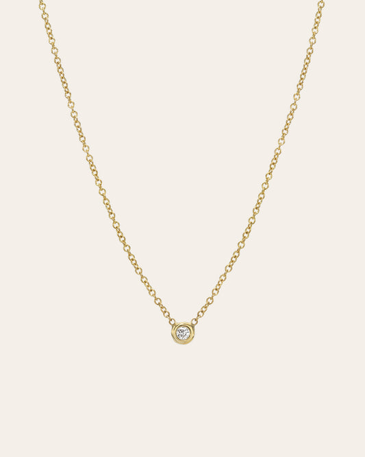 Kids Mini Bezel Diamond Necklace