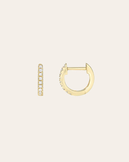 Mini Diamond Huggie Earrings