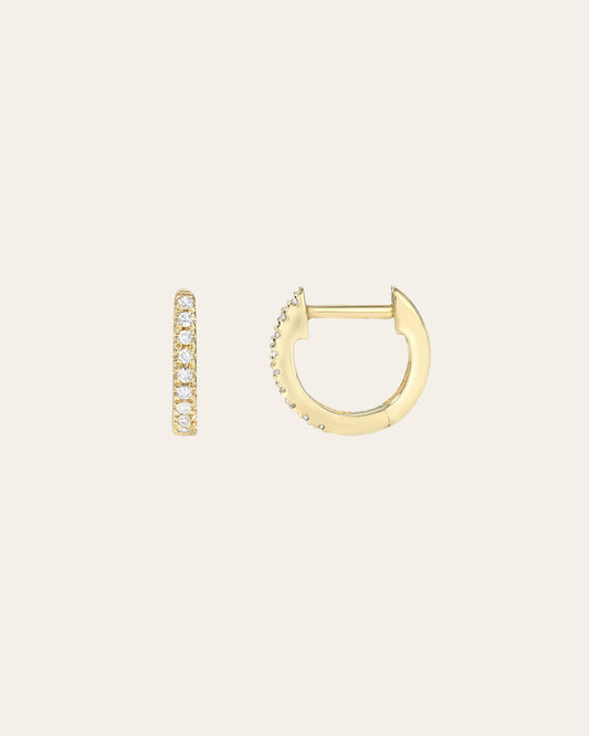 Mini Diamond Huggie Earrings