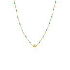 Pavé Evil Eye Necklace with Turquoise Gemstone