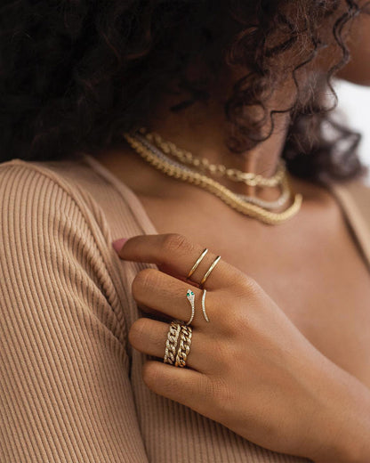 Pavé Diamond Snake Ring