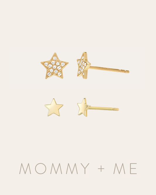Diamond and Mini Star Studs - Mommy + Me