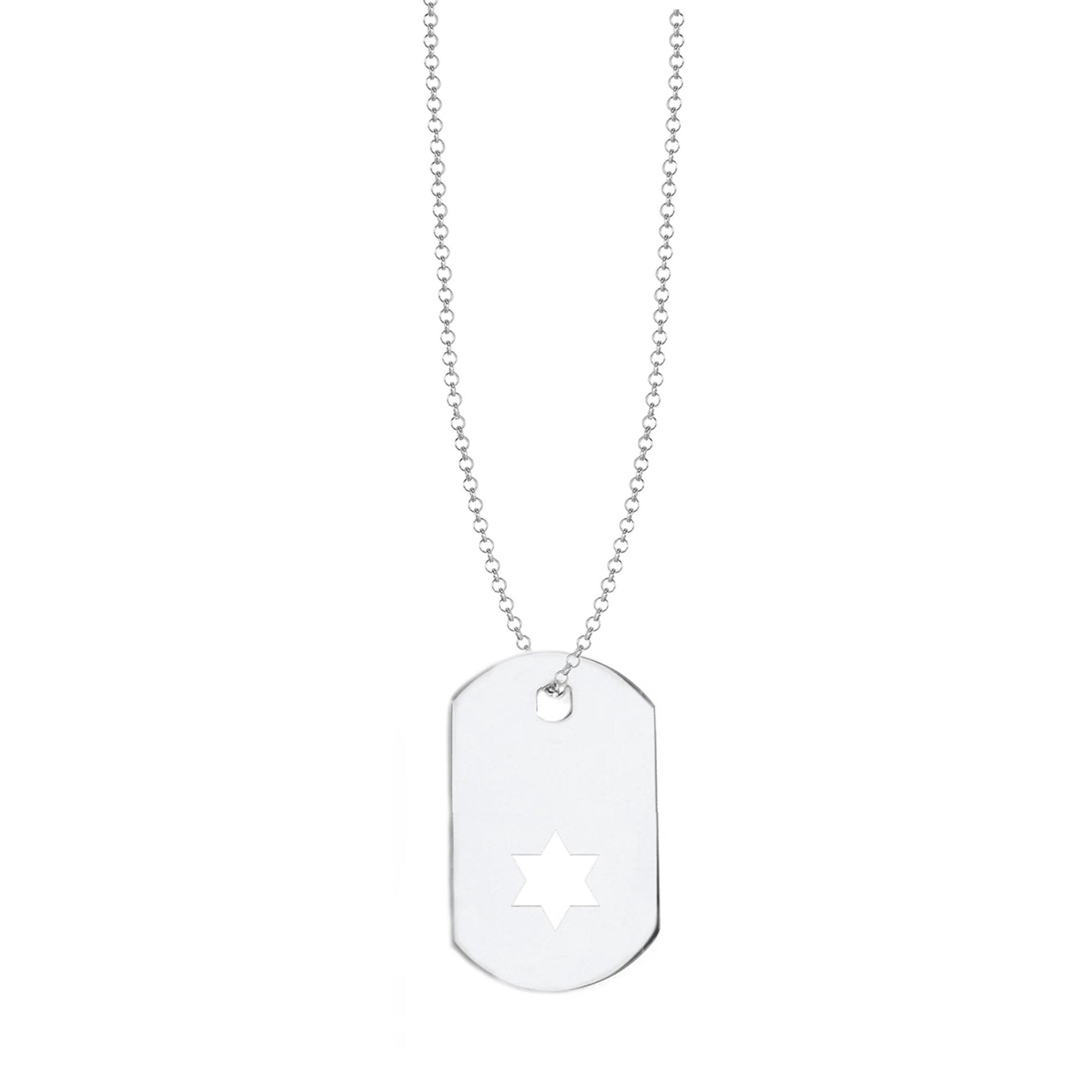 Star of David Cutout Dog Tag Necklace
