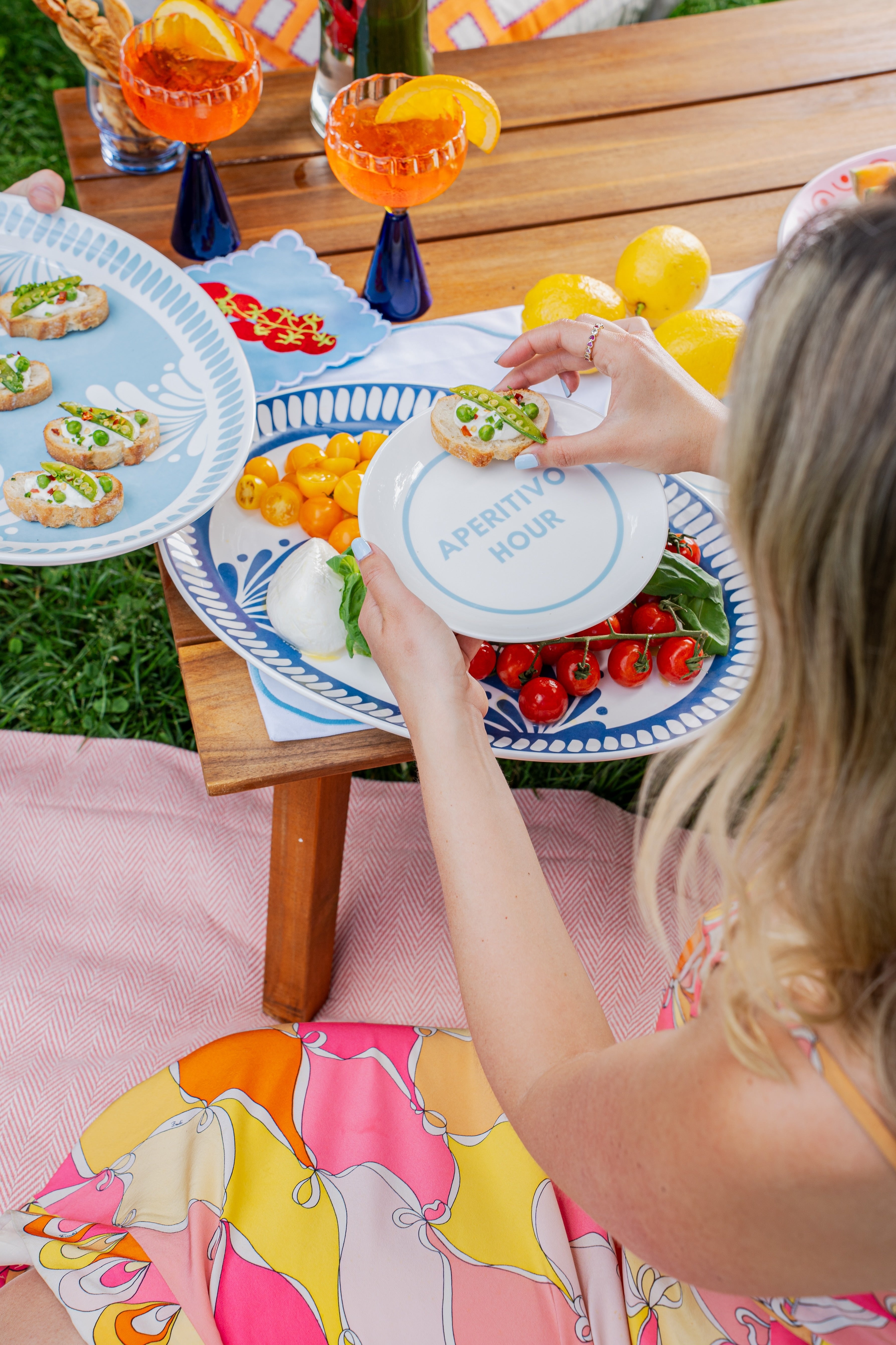 Italian Aperitivo Nosh Plates (Set of 4)