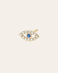 Tiny Diamond Evil Eye Stud Earring (Single)