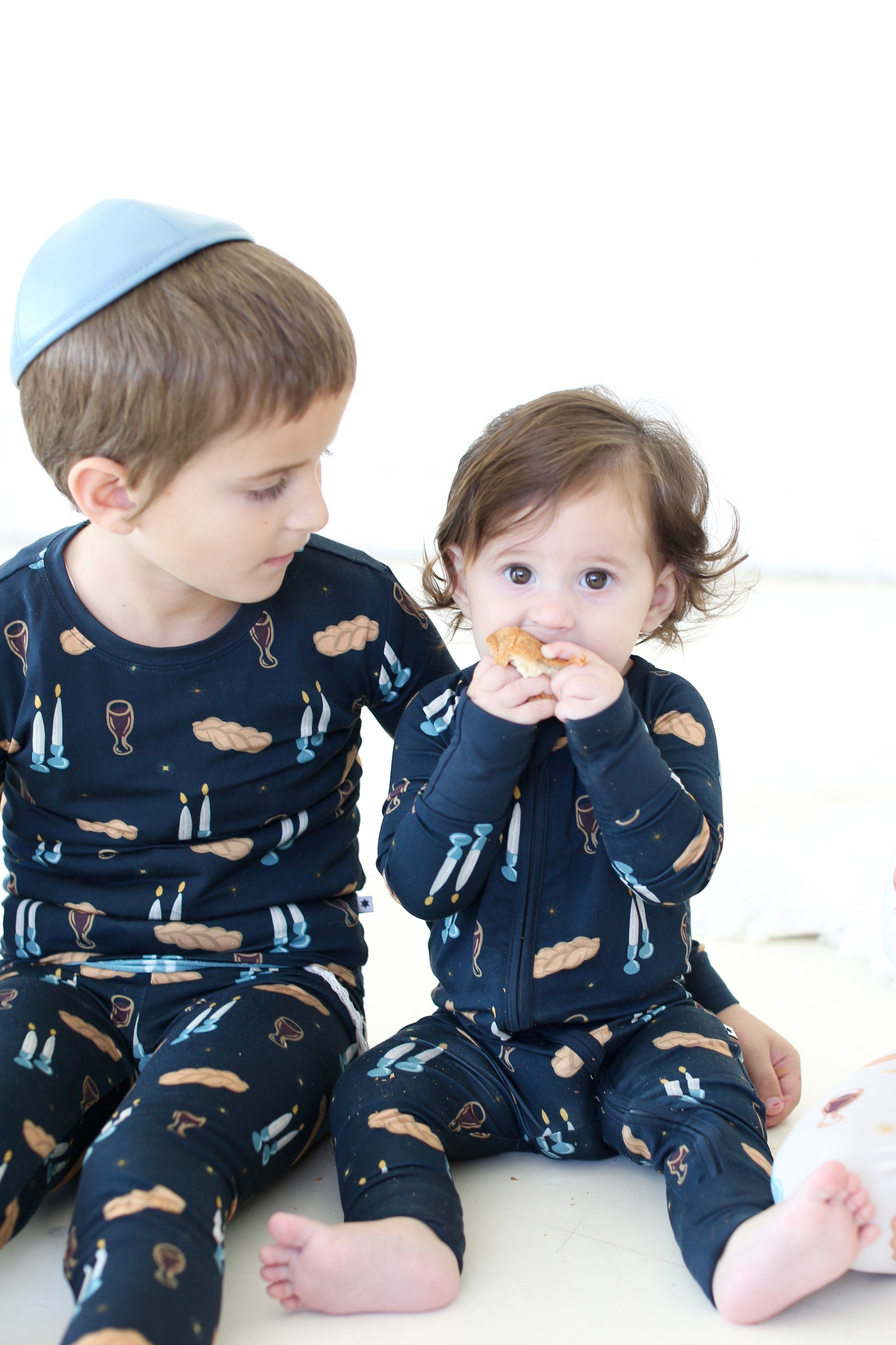 Shabbat Candles & Challah Two-Piece Pajama Set