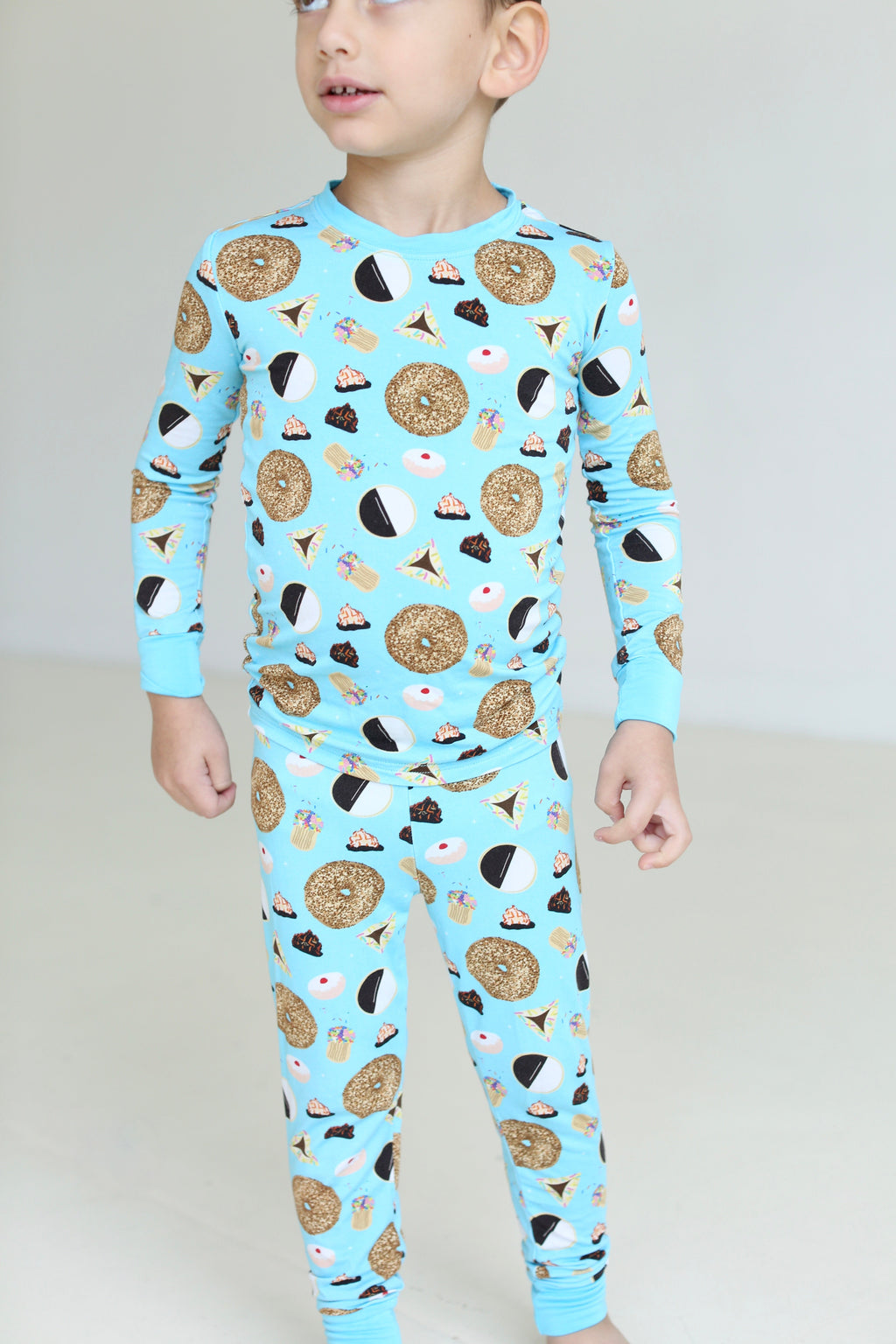 Blue Jewish Treats Two-Piece Pajama Set