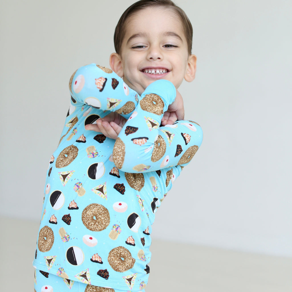 Blue Jewish Treats Two-Piece Pajama Set