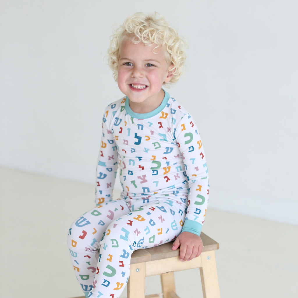 Aleph Bet Two-Piece Pajama Set