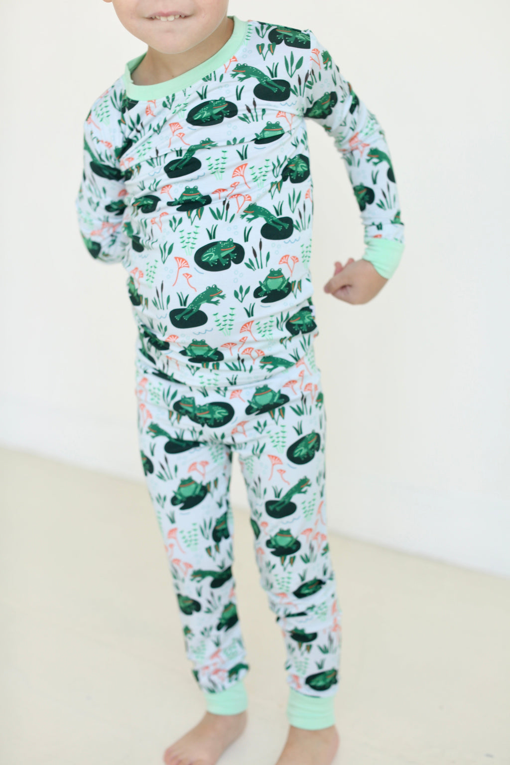 Jumping Frogs Two-Piece Pajama Set