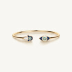 Positive Light - Enamel Hamsa Evil Eye Cuff