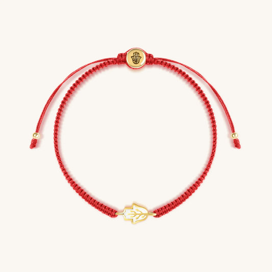 Grateful Soul - Red String Hamsa Charm Bracelet