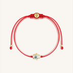 Charismatic Personality - White Enamel Hamsa Red String Bracelet