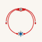 Evolved Soul Lab Blue Opal Star of David Red String Bracelet
