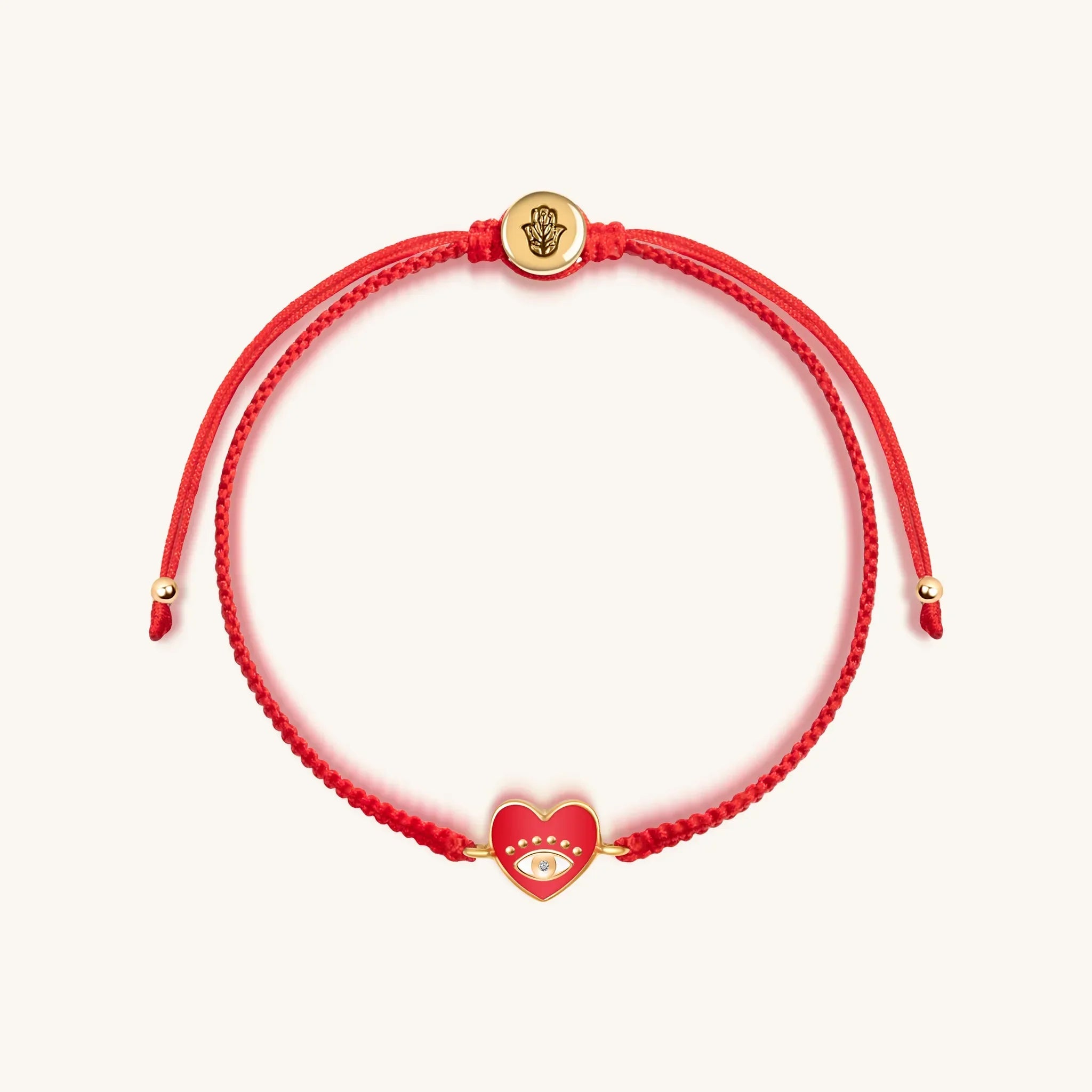 Devoted to Love - Evil Eye Heart Charm Red String Bracelet