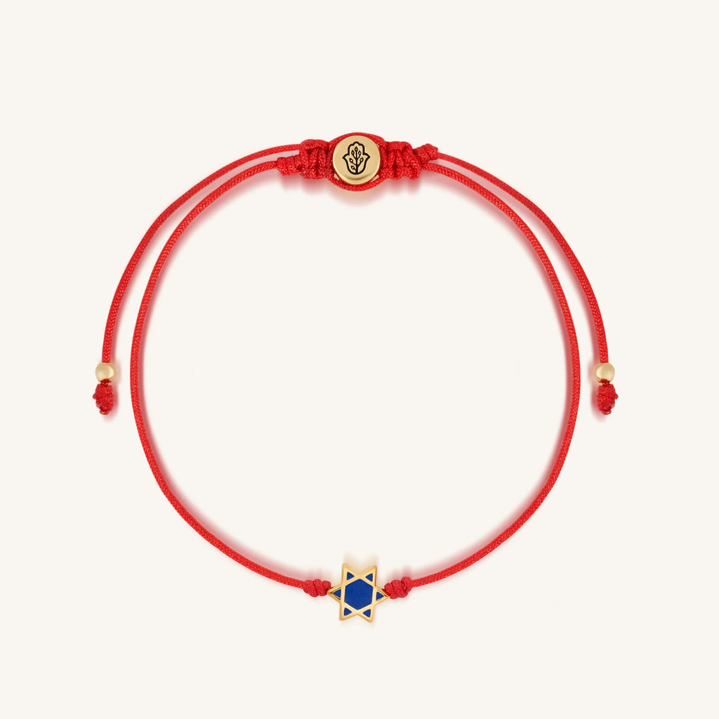 Abundant Faith Star of David Red String Bracelet