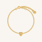Sweetheart Energy Diamond Heart Charm Gold Bracelet
