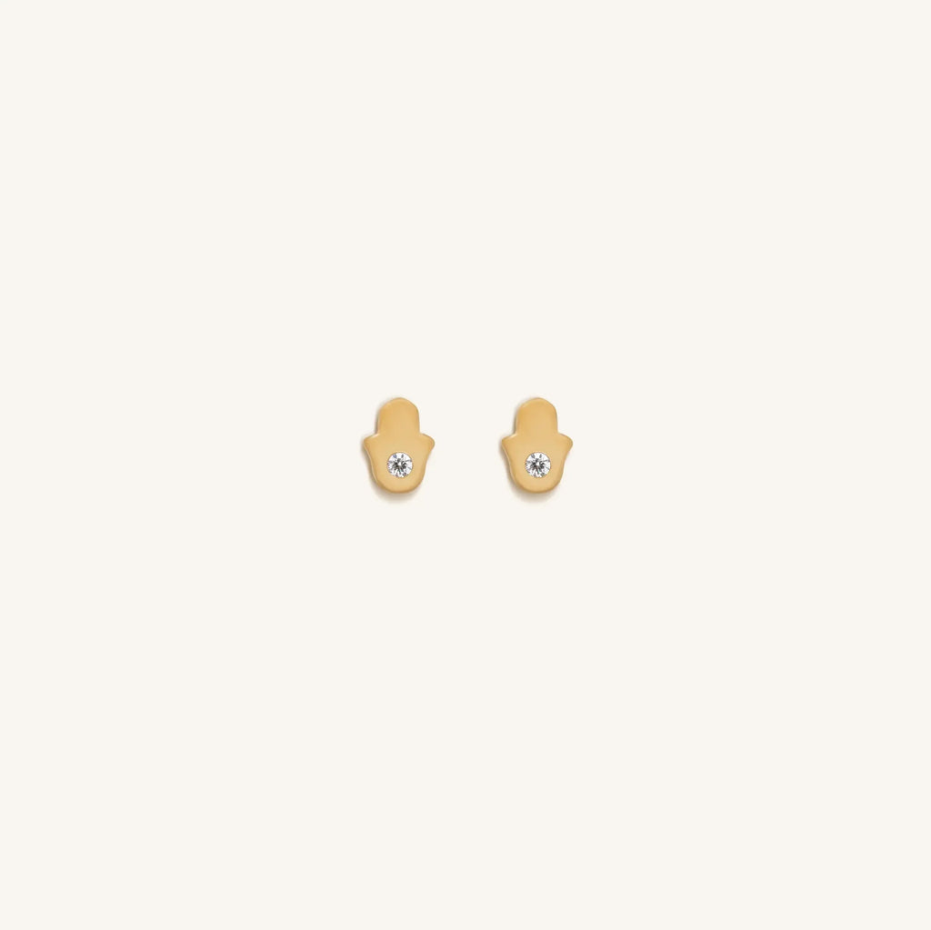 Peaceful Vibrations Diamond Hamsa Earrings
