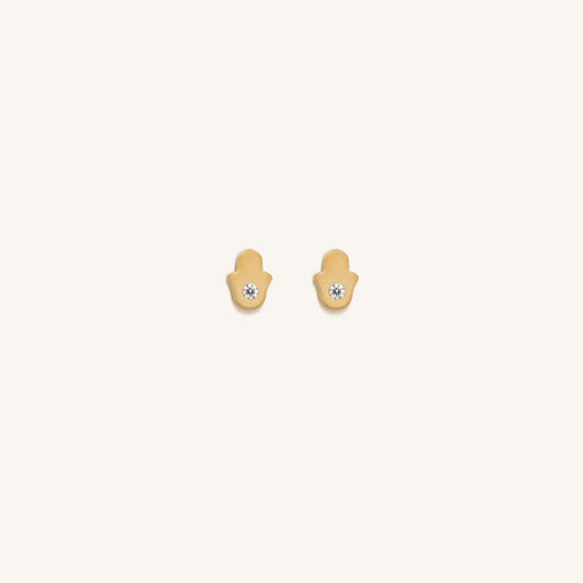 Peaceful Vibrations Diamond Hamsa Earrings