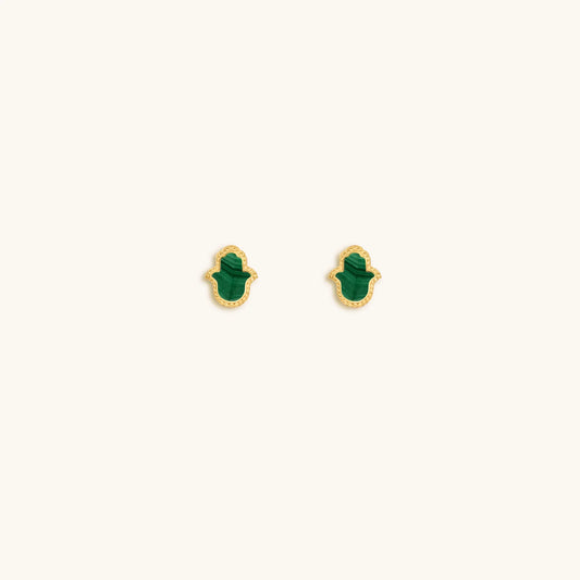 Humble Bliss Hamsa Malachite Earrings