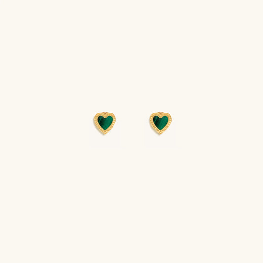 Spiritual Abundance Malachite Heart Earrings